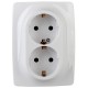Розетка 2-ая с заземлением 16A-250В IP20 Эра12 белый  Б0031228  ЭРА