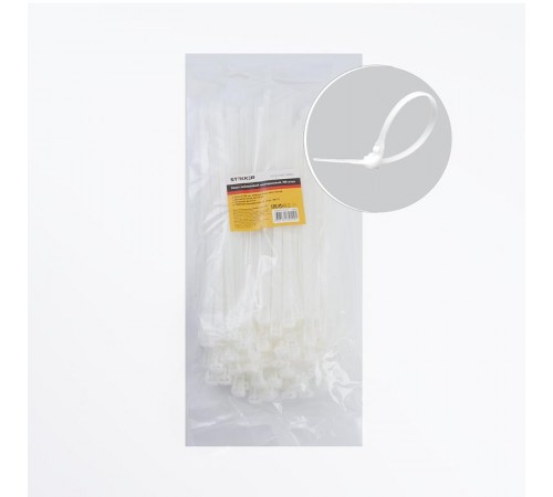 Хомут нейлоновый многоразовый 8x250 мм , белый (100шт в упак)  39083  STEKKER