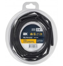Трубка термоусадочная ТТУ нг-LS 5/2,5 черная (2м/упак) IEK  UDR12-005-D25-002-K02-T  IEK