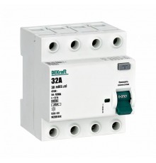 Выключатель дифференциальный (УЗО) УЗО-03 4п 32А 30мА тип A 6кА  14289DEK  DEKraft