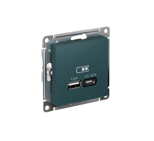 AtlasDesign Изумруд USB Розетка A + тип-C 45W высокоскоростной заряд QC PD  ATN000829  SE