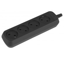 Колодка ЭРА KX-4-B 4 розетки без зазeмления черная   Б0061705  ЭРА