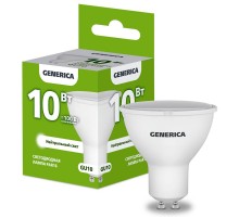Лампа светодиодная PAR16 софит 10Вт 230В 4000К GU10   LL-PAR16-10-230-40-GU10-G  GENERICA