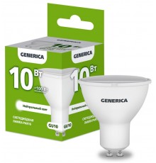Лампа светодиодная PAR16 софит 10Вт 230В 4000К GU10   LL-PAR16-10-230-40-GU10-G  GENERICA