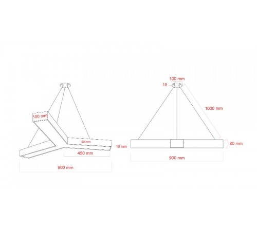 Светильник светодиодный Geometria Igrek SPO-143-W-40K-056 56Вт 4000K 3700Лм IP40 900*900*80 белый подвесной ЛТ  Б0058888  ЭРА