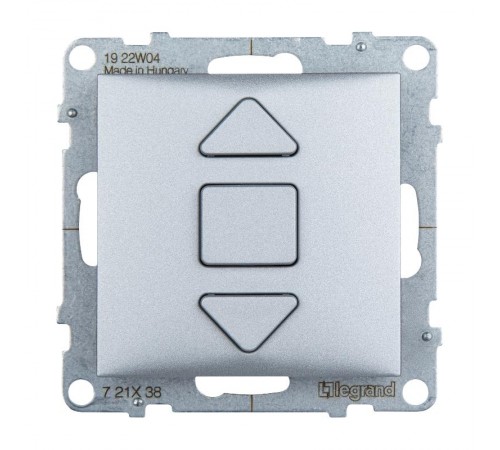 SUNO Переключатель кнопочный для жалюзи и рольставней 6А 250В. Безвинтовые зажимы. Цвет "Алюминий"  721338  Legrand