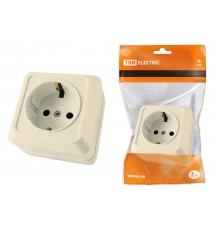 Розетка 2П+З открытой установки IP20 16А, сл. кость "Ладога"   SQ1801-0016  TDM