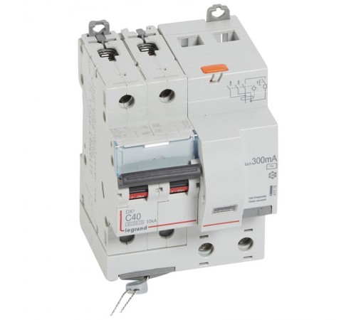 Выключатель автоматический дифференциального тока DX3 6000 2п 40А С 300мА тип AС (4 мод)  411176  Legrand