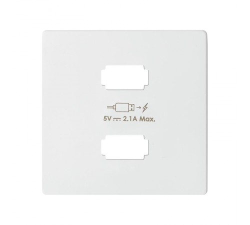 Накладка для зарядного устройства 2xUSB белого матового цвета S82 Concept  8221096-090  Simon