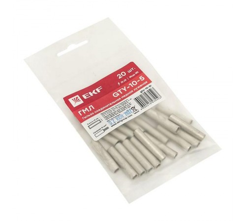 Гильза соединительная медная луженая GTY-10-5 (ГМЛ) (20шт.) PROxima  gty-10-5r  EKF