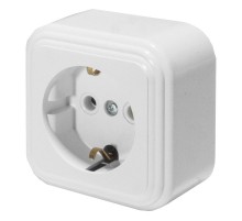 Розетка 1-местная с заземляющим контактом, 250В, 16А, IP20, PST16-21-20 (RA 16-133-Б), белый  39689  STEKKER