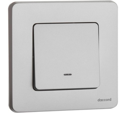 Inspiria Алюминий Выключатель 1-клавишный с подсветкой С/У без рамки 673612  Legrand