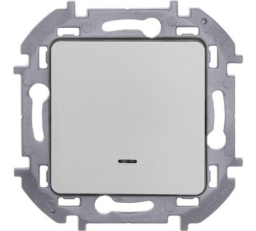 Inspiria Алюминий Выключатель 1-клавишный с подсветкой С/У без рамки 673612  Legrand
