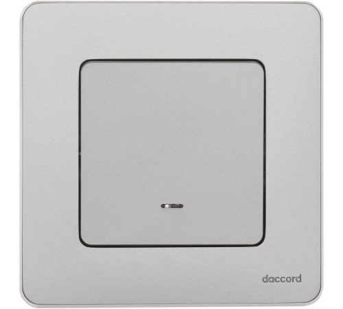 Inspiria Алюминий Выключатель 1-клавишный с подсветкой С/У без рамки 673612  Legrand