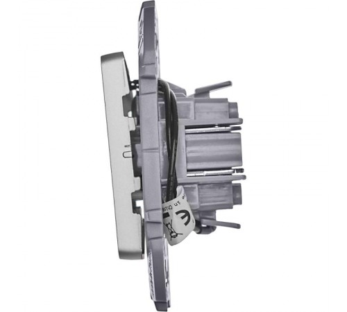 Inspiria Алюминий Выключатель 1-клавишный с подсветкой С/У без рамки 673612  Legrand