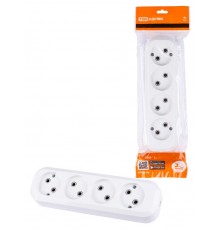 Колодка розеточная 4 гнезда 2П б/з 10А 250В белая   SQ1806-0011  TDM