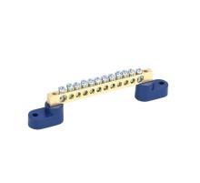 Шина "N" нулевая 8x12мм 12/2 (12 групп/крепеж по краям) с двумя угловыми изоляторами (10 шт/уп)  PR08.28943  Промрукав