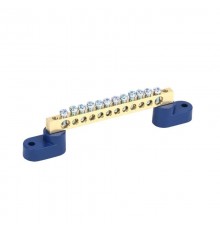 Шина "N" нулевая 8x12мм 12/2 (12 групп/крепеж по краям) с двумя угловыми изоляторами (10 шт/уп)  PR08.28943  Промрукав