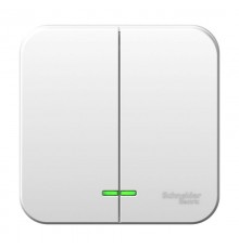 Blanca Белый О/У с монтажной пластиной Выключатель 2-клавишный с подсветкой 10А, 250B  BLNVA105121  SE