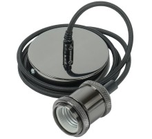 Патрон подвесной E27 со шнуром 1,5м RETRO черный  EPA12-04-02-K02  IEK