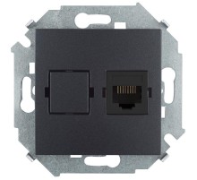 Simon 15 Графит Розетка компьютерная RJ45 кат.5е, Systimax  1591598-038  Simon