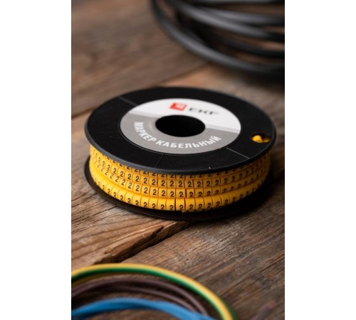 Маркер-кабельный 2,5кв.мм "2" (1000шт.) (ЕС-1) EKF PROxima  plc-KM-2.5-2  EKF