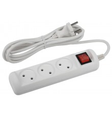 U-3s-1,5m-2x1 Удлин-ль без заземл, с выкл, 3гн, 1,5м, ПВС, 2х1мм2, 10А (20/720)  Б0044049  ЭРА