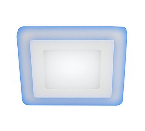 Светильник точечный встраиваемый светодиодный LED 4 9Вт 4000К белый квадрат с синей подсветкой Б0017496  ЭРА