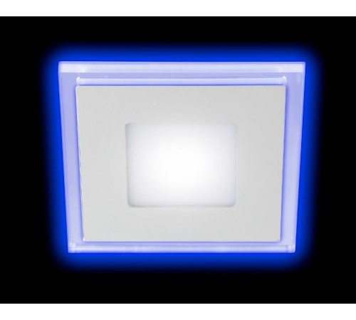 Светильник точечный встраиваемый светодиодный LED 4 9Вт 4000К белый квадрат с синей подсветкой Б0017496  ЭРА