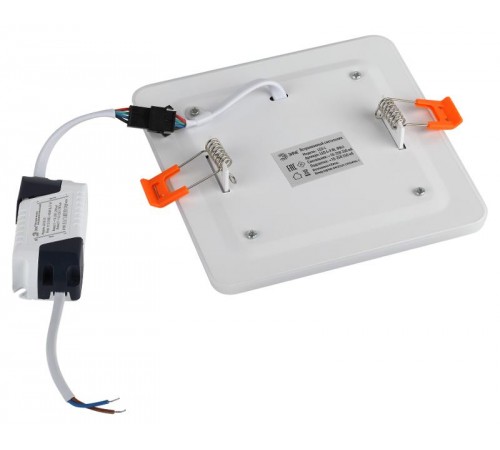 Светильник точечный встраиваемый светодиодный LED 4 9Вт 4000К белый квадрат с синей подсветкой Б0017496  ЭРА