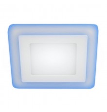 Светильник точечный встраиваемый светодиодный LED 4 9Вт 4000К белый квадрат с синей подсветкой Б0017496  ЭРА