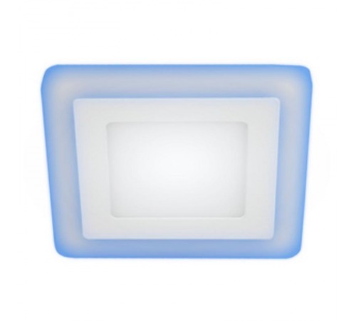 Светильник точечный встраиваемый светодиодный LED 4 9Вт 4000К белый квадрат с синей подсветкой Б0017496  ЭРА