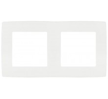 Рамка для розеток и выключателей ЭРА Серия 12 12-5002-01М на 2 поста, белый матовый   Б0065736  ЭРА
