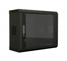 TWS-0625-GP-RAL9004 Шкаф настенный 19-дюймовый (19"), 6U, 367х600х250, со стеклянной дверью, (собранный)  447458  Hyperline