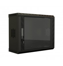 TWS-0625-GP-RAL9004 Шкаф настенный 19-дюймовый (19"), 6U, 367х600х250, со стеклянной дверью, (собранный)  447458  Hyperline