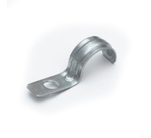 Скоба металлическая однолапковая усиленная противопожарная СМОУ d25-26 мм отв. d 6,5 мм (100шт/800шт уп/кор)  PR13.02427  Промрукав