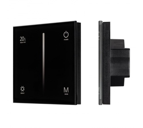 Панель SMART-P6-DIM-G-IN Black (12-24V, 4x3A, Sens, 2.4G) (Arlight, IP20 Пластик, 5 лет)  034780  Arlight