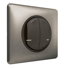 Выключатель Умный беспроводной 2-кл. Celiane рамка вольфрам; графит Netatmo  064894  Legrand