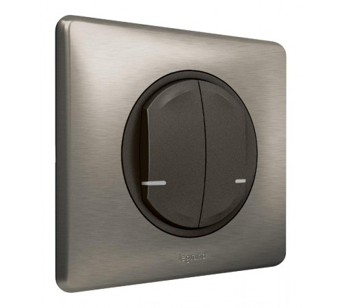 Выключатель Умный беспроводной 2-кл. Celiane рамка вольфрам; графит Netatmo  064894  Legrand
