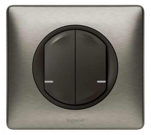 Выключатель Умный беспроводной 2-кл. Celiane рамка вольфрам; графит Netatmo  064894  Legrand