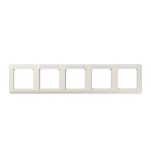 Рамка 5-кратная горизонтальная с полем для надписи слоновая кость  AS5850BFINA  Jung