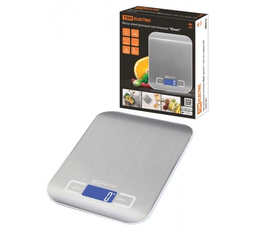 Весы электронные настольные "Юнит", деление 1 г, макс. 10 кг, серебро, TDM  SQ4005-0001  TDM
