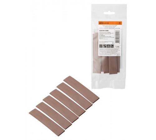 Набор трубок термоусаживаемых, клеевых "Моноцвет, коричневый 12,7/4,3 " SQ0548-3008  TDM