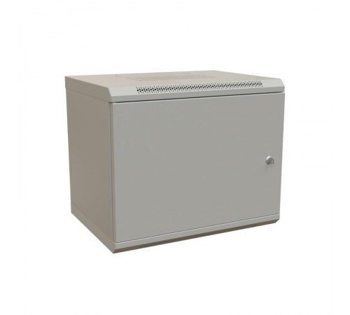 WR-TW-1545-SR-RAL7035 Шкаф настенный 19-дюймовый (19"), 15U, 775x600х450мм, цельнометал.,дверь с замком, цвет серый (RAL 7035)  521005  WRLine