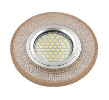 Светильник декор.встр Luciole DLS-L142 GU5.3 GLASSY/LIGHT TEA GU5.3 доп.LED подсветка 3Вт, стекл,зерк./светло-коричневый.  UL-00003881  Fametto