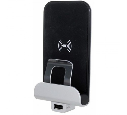 Беспроводное зарядное устройство Qi - Legrand Etika - 1000мА 5Вт с дополнительным разъёмом USB тип A 2400мА 12Вт - белый  672237  Legrand