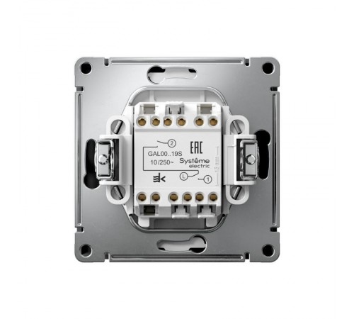 ArtGallery Карбон Выключатель 2-клавишный ДЛЯ ЖАЛЮЗИ, 2х сх.4, 10А, механизм, быстрозажим. клем.  GAL001019S  SE