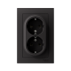 AtlasDesign Карбон Розетка 2-ая с заземлением, 16А, (в сборе с рамкой)  ATN001024  SE
