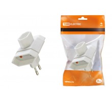 Блок плоский на 3 гнезда 2П 2,5 А 250 B под плоскую вилку белый  SQ1806-0207  TDM