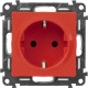 Valena LIFE Розетка сил. Красный 2К+З 16А 250В с з/ш, безвин. заж., с лиц. пан.  753129  Legrand